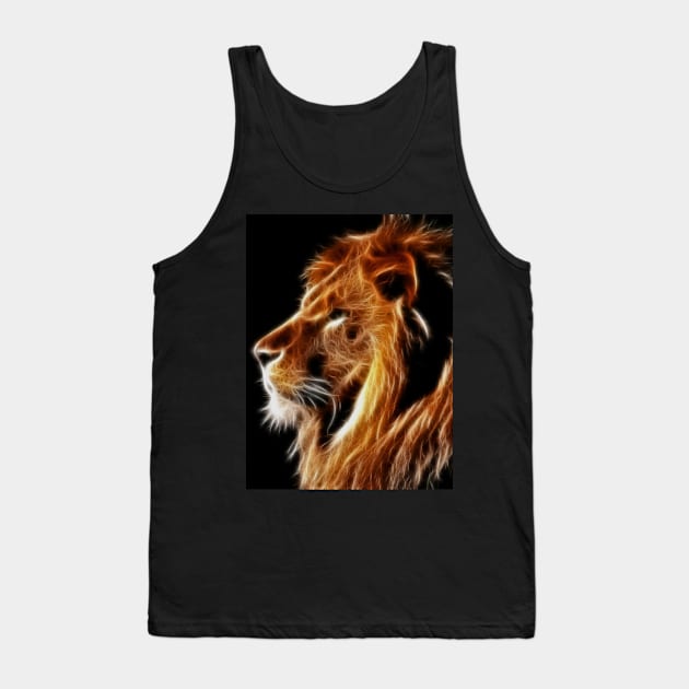 Glowing Lion Tank Top by milos_creative_art